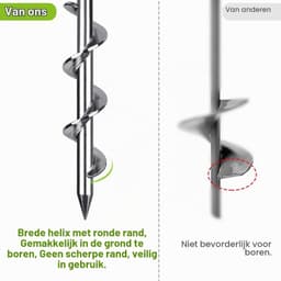 Grondanker Set - Staal - 30,5 cm - Robuuste Spiraalankers - Voor Tenten en Trampolines — thumbnail 3