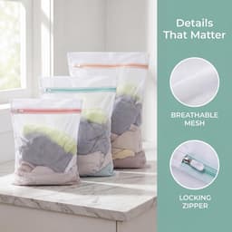 Set van 5 Wasnetten voor de Wasmachine - Ideaal voor Kleding, Ondergoed en Delicate Stoffen 30x40/40x50/50x60 cm — thumbnail 5