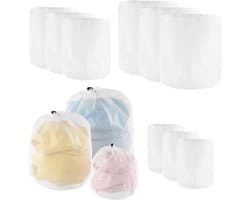 Wasmachine Wasnetten Set van 12, 3 Maten, Polyester Waszakken voor Kleding en Schoenen, 30 x 40 cm, 40 x 50 cm, 50 x 60 cm, Ideaal voor Delicate Was en Bescherming