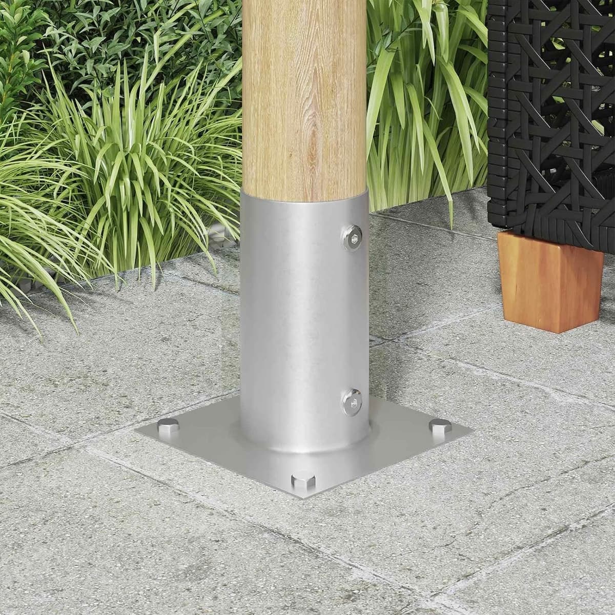 12 x grondankers, rond, 15 x 15 x 15 cm, verzinkte metalen haringen voor het bevestigen van open haarden, vuurschalen en tuinstructuren, zilver — afbeelding 1