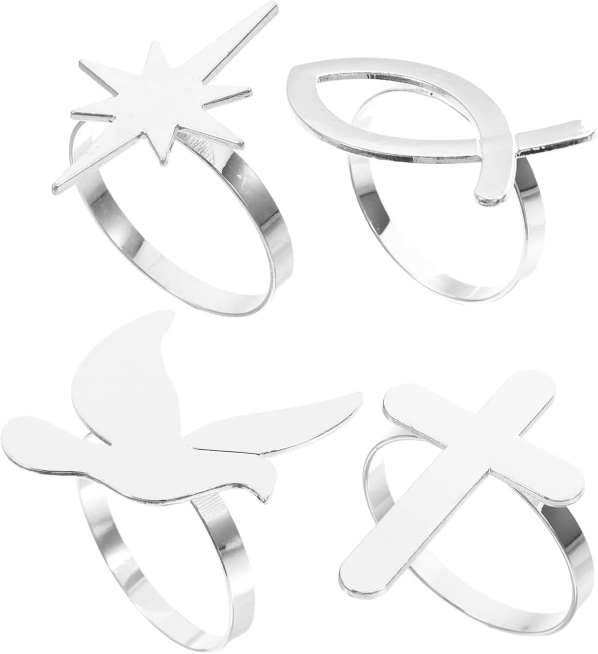 1set Jezus Vis Duif Cross Servet Ringen Duurzame Slijtvast Voor Doop Communie Feestdagen Bruiloften Unieke Tafeldecoratie Voor Speciale Gelegenheden — afbeelding 1