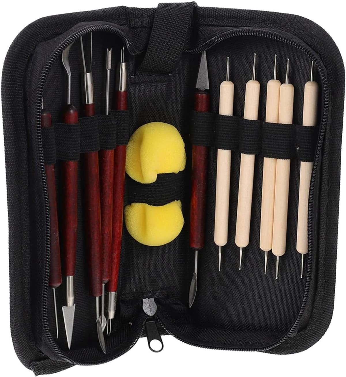 1set Pottery Sculpting Tools Polymeer Klei Snij Modelleergereedschap Met Opbergzak Voor Creatieve Projecten Kunstzinnige Vormgeving — afbeelding 1