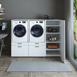 Roomart SERIE 2 Wasmachine Ombouwkast 194x145 cm - met 2 Uittrekbladen - Wit — thumbnail 5