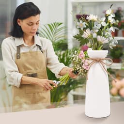 Witte vaas,vaas voor pampasgras,vazen witte decoratie,keramische bloemenvaas,matte vazen decoratie,voor gedroogde bloemen en bloemen geschikt voor open haard,slaapkamer for Modern Table Rack — thumbnail 2