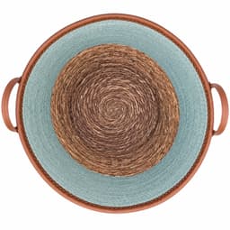 Lavandoux - Wasmand - Zeegras - Naturel en Blauw - S: Ø36 x H40 cm — thumbnail 5