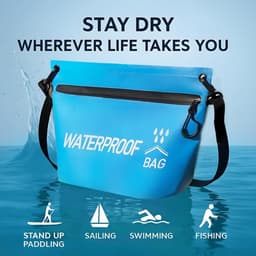 Tas om mee te zwemmen, IPX4, strandtas, enkele tas met verstelbare riem, print, waterbestendig, hemelsblauw, voor reizen, strand, camping, watersport en outdoor — thumbnail 2