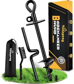 SnelShoppen - Pro Ground Anchor 37 cm - Extra Stabiele Spiralanker tot 100 kg voor Grote Honden - Roestbestendig, Ideaal voor Strand, Camping, Tuin en — thumbnail 1