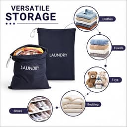 Zolara Waszakken, nylon, waterdicht, opvouwbaar, voor op reis, compatibel met thuis, op reis en op vakantie, lichtblauw - ShopVlot — thumbnail 2