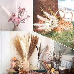 Gedroogde Bloemen, Bruin, Wit Pampasgras Pluizige Bladeren, Lagurus en Zegge Gedroogde Bloemen Boeket Gedroogde Bloemen, Voor Bloemstuk Home Decor — thumbnail 3