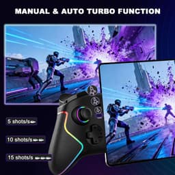 Gamecontroller voor iPad/tablet (tot 13 inch) met hall‑effect‑joysticks en‑triggers, macro‑functie, turbo‑functie, rgb‑verlichting, remote‑play‑controller voor PS5/PS4/pc/Xbox — thumbnail 4