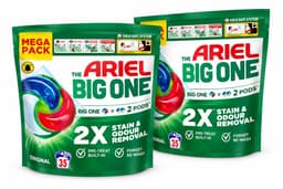 Ariel The Big One Wasmiddel Pods Original – 2 x 35 Wasbeurten – 70 Pods – Mega Pack – Wasmiddelcapsules — thumbnail 1