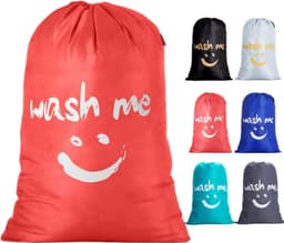 Waszak voor op reis, vuile was, wasverzamelaar, grote opvouwbare wasmand, opbergtas, waston, wasmand, voor buiten, wasbakstof, 120 l, oranje — thumbnail 1
