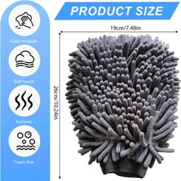 2 stuks microvezel autowashandschoen voor het reinigen van auto en motorfiets, krasbestendige doek, professionele reinigingsaccessoires, verwijdert vuil zonder schade aan de carrosserie — thumbnail 5