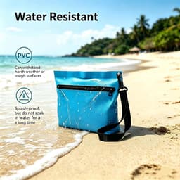 Tassen met ritssluiting, multifunctioneel, 2 maten, 6 kleuren, voor reizen, strand, zwembad, vissen, Blauw, modelo mediano, Waterdichte tas — thumbnail 2