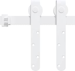 vidaXL - Ophangset - voor - minischuifdeur - 183 - cm - koolstofstaal - wit — thumbnail 4