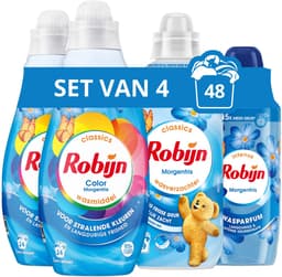 Robijn Perfecte Match - Morgenfris - 4 stuks - 2x wasmiddel + 1 wasverzachter + 1 wasparfum - Voordeelverpakking — thumbnail 1