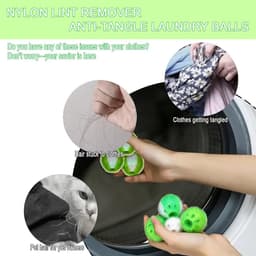 12 Stuks Wasballen, Nylon Haarverwijderaar, Herbruikbare Dierenhaarverwijderaar, 3,5 × 3,5 cm, voor Wasmachine & Droger, Effectieve Dierenhaarverwijderaar Tegen (groen) — thumbnail 5