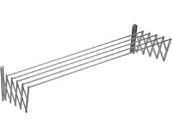 Wandgemonteerde aluminium kleerluchter 130 cm, aluminium, 130 x 78 x 26,5 cm