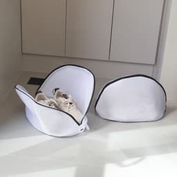 Waszak voor schoenen – 2-delige set – Kleurvast, vermindert wrijving en behoudt de vorm – Fijnmazig materiaal beperkt de weerstand in het water en voorkomt in de knoop raken – Wasnet voor schoenen -42*24*24CM — thumbnail 3