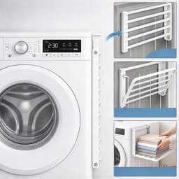 Magnetische Plank Voor De Wasmachine - Opvouwbaar Wasrek - Wasmachine-Organizer Voor Handdoeken En Kleerhangers — thumbnail 4