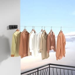 Uittrekbare waslijn - Wandwaslijn - Ruimte besparen - Dubbele lijn - 4.2 meter - Zwart — thumbnail 3