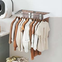 Wall Mounted Clothes Airer, Retractable Foldaway Laundry Clothes Drying Rack, 20kg Capacity. — thumbnail 5