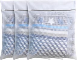 OKWISH Set Van 3 Waszakken Beschermend - Wasnetten - Bescherm je Wasgoed en Wasmachine - Voor Fijne Was en Reizen - 30x40 40x50 50x60 cm - Dacron Mesh - Wit — thumbnail 1