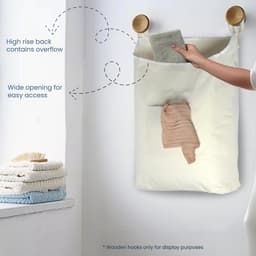Wasmand - Katoen - 72*45 cm - Zwart - Grote inhoud — thumbnail 3