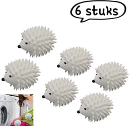 6-delige wasballenset - Zachte siliconen egel TPR magische anti-klit wasbal - Vlekverwijderende wasbal - Pluisverwijderende en droogreinigende wasbal - Wit — thumbnail 1