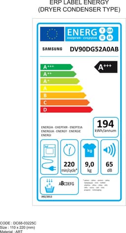 Samsung DV90DG52A0ABEN Wasdroger - Warmtepompdroger - 9kg - Zwart - NL/FR - 5 jaar garantie — thumbnail 2