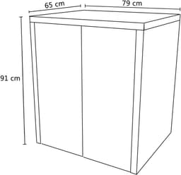 Wastafelmeubel voor Wasmachine of Droger - Houten Kast met 2 Deuren - Ruimtebesparend — thumbnail 2