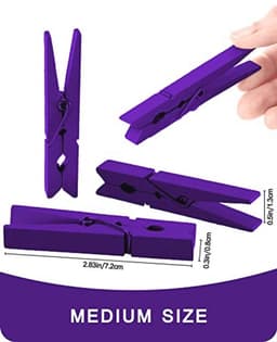 Gekleurde Wasknijpers Set van 50 - Houten Clips voor Decoratie en Ambachten in Regenboogkleuren — thumbnail 4