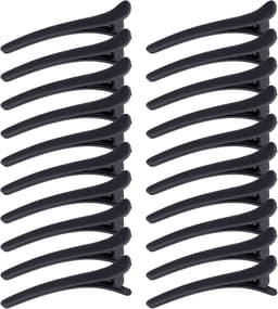 20x Zwarte Kappers Haarclips Alligator - Assortiment Kunststof Verdeelklemmen voor Styling en Knippen — thumbnail 1