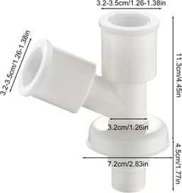 Vloer Afvoerslang Adapter - Wasmachine Afvoerslang Splitter Connector - Lekdicht Sanitair Leidingstuk Vervanging Voor Wasmachine En Wasbak — thumbnail 5