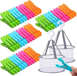 60 Antislip Wasknijpers Set in Verschillende Kleuren met 2 Handige Opbergmandjes — thumbnail 1