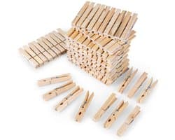 Wasknijpers Bamboe 100 stuks - Set - Wasgoedknijpers - Knijpers voor Wasrek - Laundry