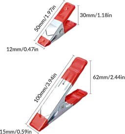 Unyqoos® Set van 12 veelzijdige metalen veerklemmen met rubberen grip voor diverse toepassingen — thumbnail 2