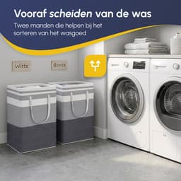 Wasmand 2 Pack - 75L - Opvouwbaar - Wassorteerder - Wasmanden - Opvouwbare Wasmand - Laundry Basket — thumbnail 5