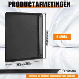 Goodivery® - Lekbak Wasmachine - 58 X 55 X 3 CM - Opvangbak - Opvangbak Voor Auto-Olie - Vervangende Bak - Lekbak Voor Wasmachine En Vriezer - Voor Veilige En Schone Vloeren — thumbnail 3