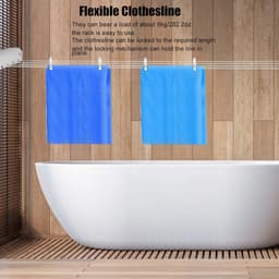 Retractable Clothesline - Clothes Drying Rope voor Binnen en Buiten - Drooglijn Accessoires (5 Ropes) — thumbnail 2