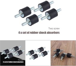 4 Stuks Rubber Trillingsdempers M6 Isolatie Montage Beugels met Schroeven — thumbnail 3