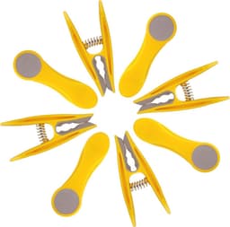 48 Wasknijpers met Roestvrij Staal veer en Zacht Handvat - Geel/Grey — thumbnail 2