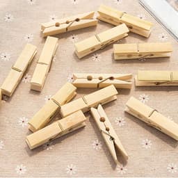 Houten Kledingclips - Winddichte Clips - Kleding Drogen - Natuurlijk Bamboe - 20 Stuks - Standaard — thumbnail 1
