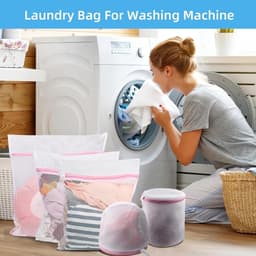 Wasnet voor wasmachine set van 5 - waszakken met ritssluiting voor kleding, schoenen, sokken, en babykleding — thumbnail 2