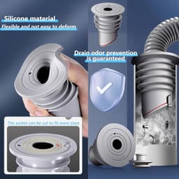 2 stuks - Wasmachine geurdichte afdekking - 35-40 mm - Afdichtingsring - Slangafdichtingsafdekking - Anti-geur wasmachine stop - Universele afvoerset - Anti-Geur Vloer Afvoerkern - Afvoerafsluitplug - Vloerafvoer geur Val - Geurdichte klep - Grijs — thumbnail 4
