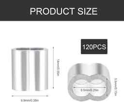 Allecta - Aluminium hulzen 120 stuks 3 mm dubbele hulzen krimplus staalkabels metaalkabel waslijn — thumbnail 5