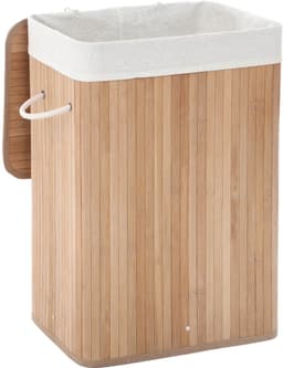 Wasmand Vuile wasmand met handgrepen deksel en uitneembare voering Opvouwbaar en ruimtebesparend Maximaal draagvermogen 20 kg Stevige en duurzame constructie 40 x 30 x 60 cm naturel — thumbnail 1