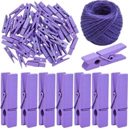 Mini Houten Haringen en Jute Touw - 50 Stuks - Creatieve Decoratie en Fotohangclips — thumbnail 1