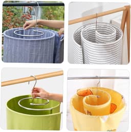 1 stuk - Kledingrek - Spiraal Droogrek voor Dekbedden en Lakens - Draaiende Buiten Droogrek met Zware Capaciteit - Ruimtebesparend Balkon Ophangsysteem - Zilver — thumbnail 3