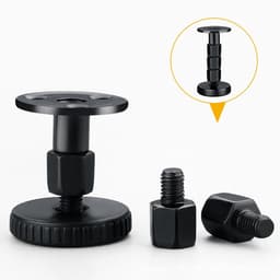 2-stuks Hoofdeinde Stabilisatoren - Hoofdbordstopper - Anti-schudhulpmiddel voor naast het bed - Verstelbaar bedframe - Inclusief lijm, schuimrubberen kussentjes en schroeven - 47-64 mm - Geschikt voor bedden, kasten en banken - Zwart — thumbnail 4